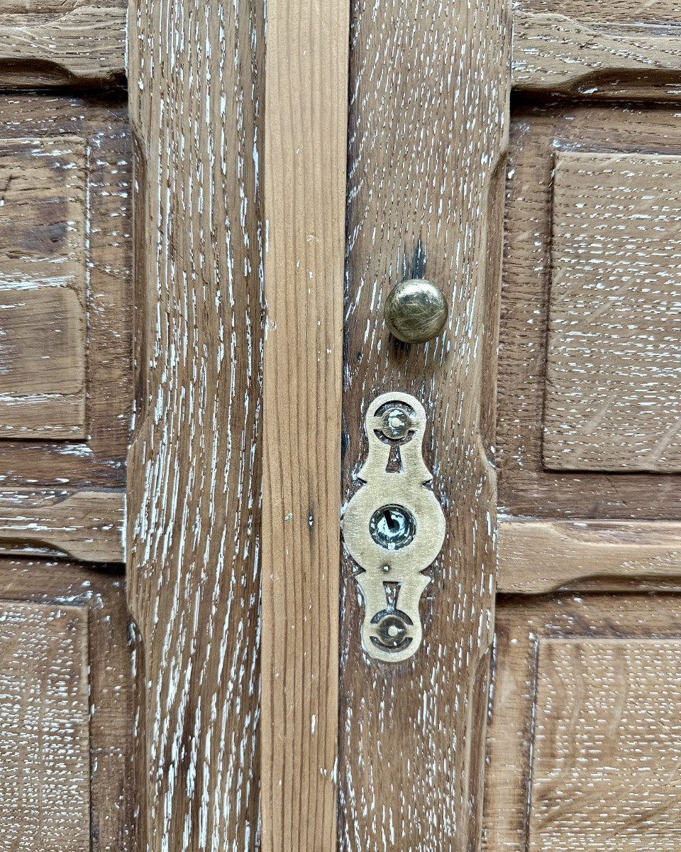 Armoire De Notaire Triple En Chêne (rénovée)-photo-3