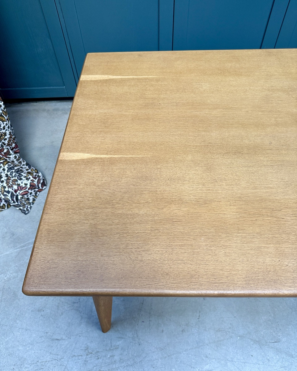 Table Extensible Années 70 En Chêne Massif (rénovée)-photo-2