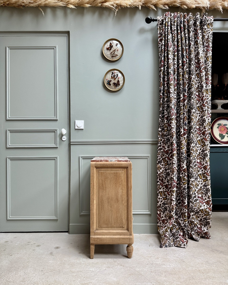 Art Deco Oak And Marble Bedside Cabinet (renovated)-photo-1