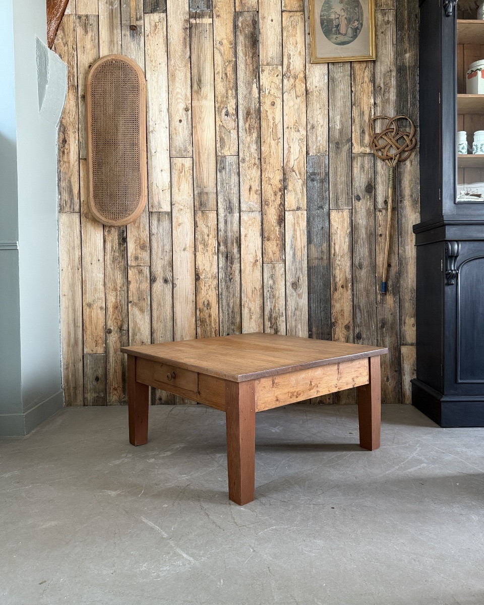 Table basse de ferme carrée (rénovée)-photo-3