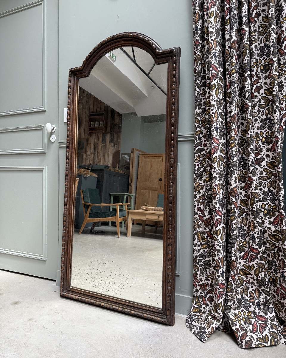 Grand miroir en bois perlé-photo-3
