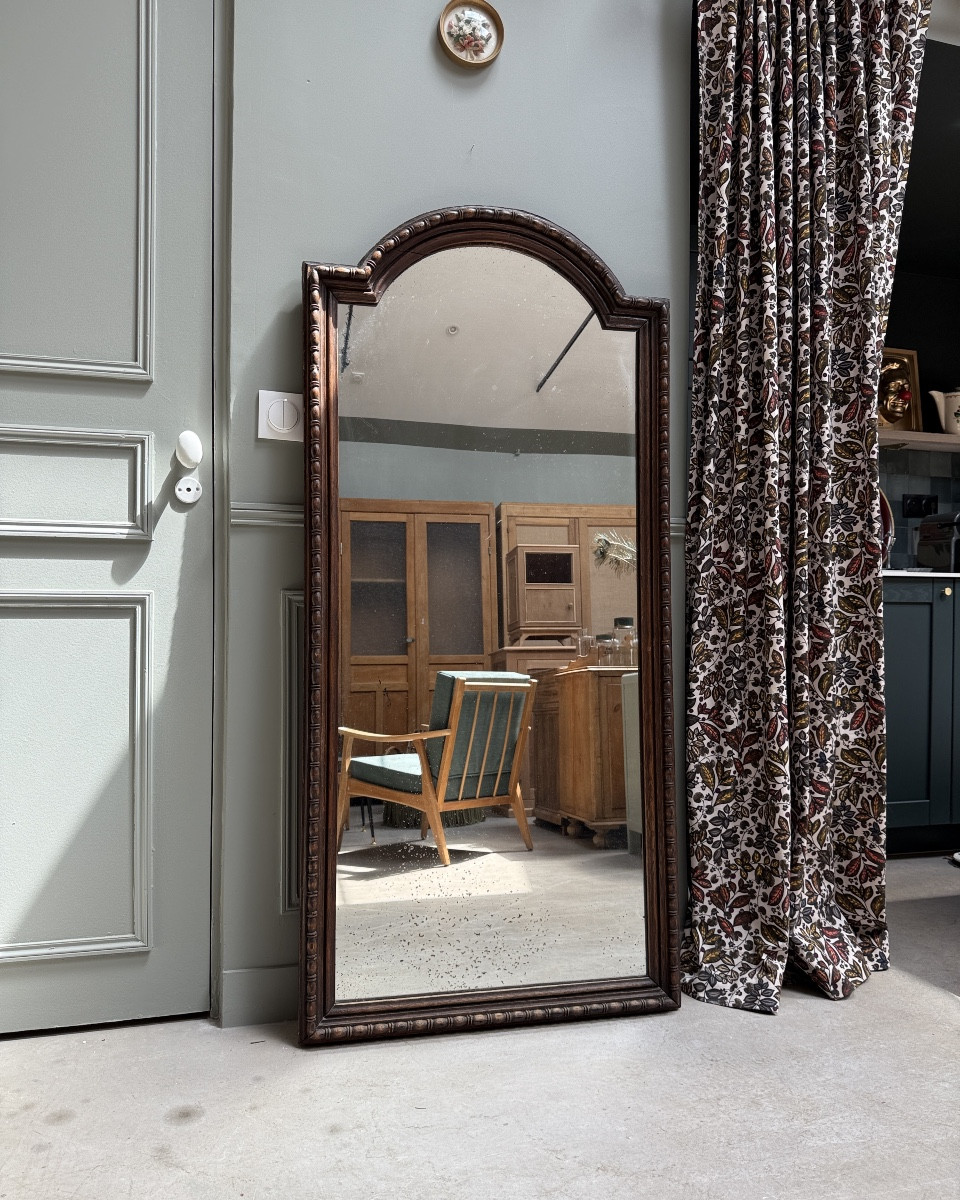 Grand miroir en bois perlé