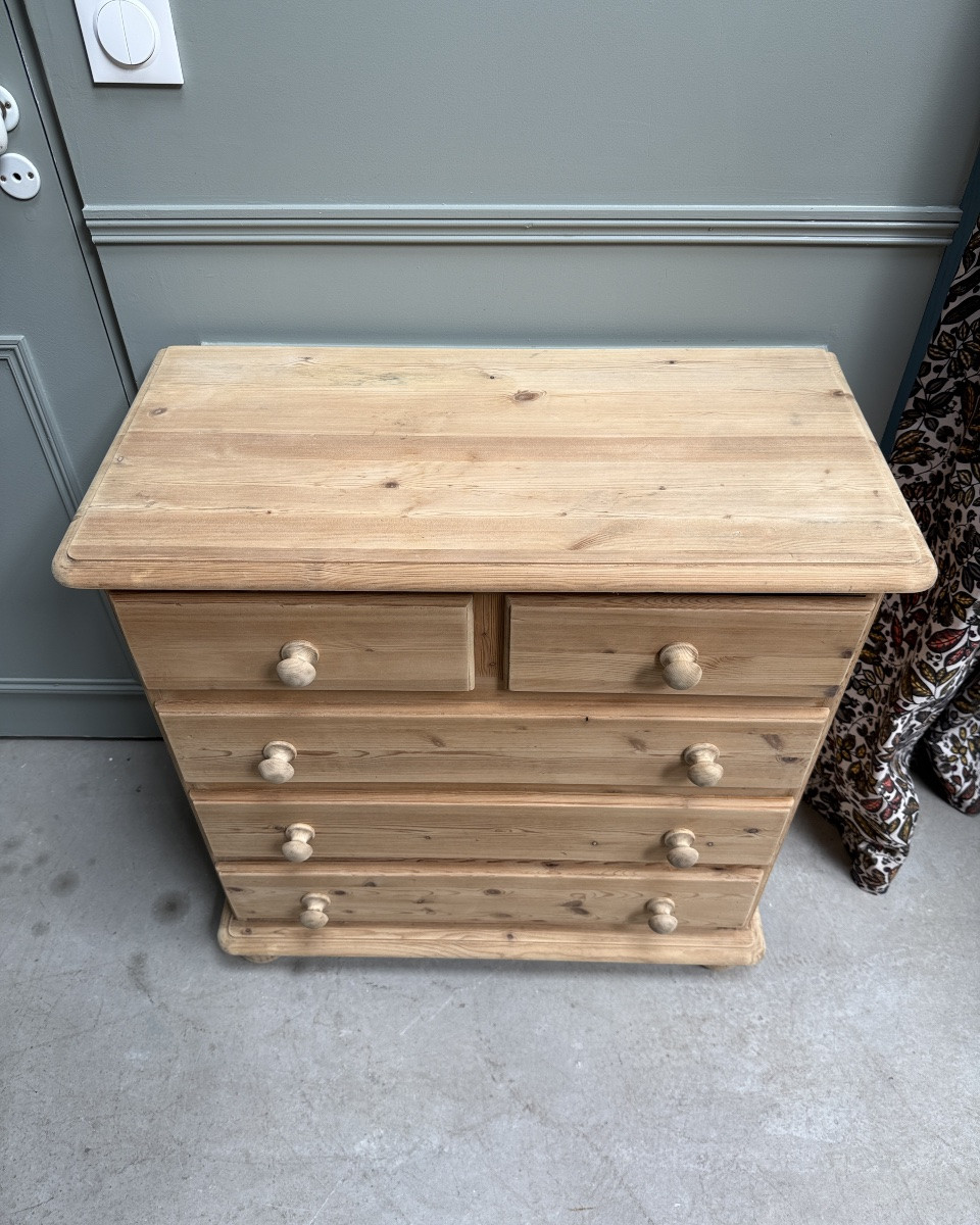 English Pine Chest Of Drawers-photo-4