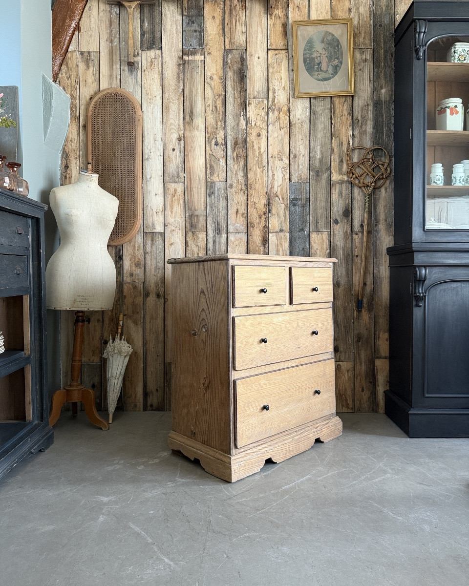Commode ancienne en bois massif esprit campagne chic-photo-2