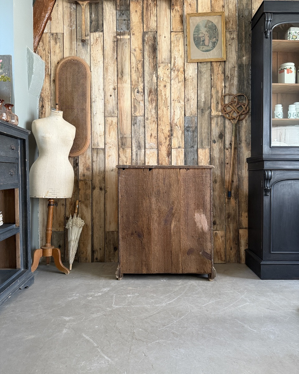 Commode ancienne en bois massif esprit campagne chic-photo-7