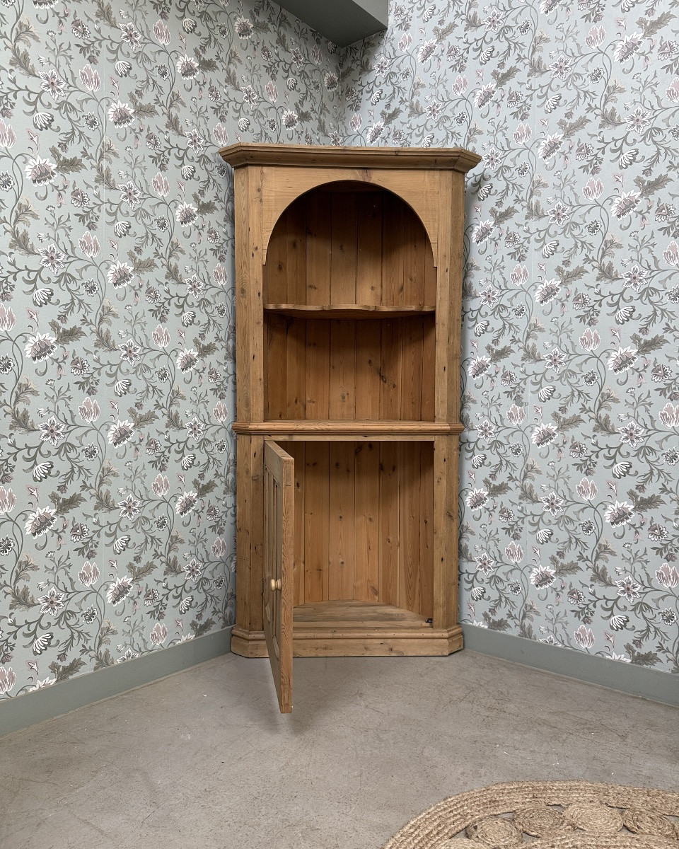 Vintage Solid Pine Corner Cabinet (renovated)-photo-3