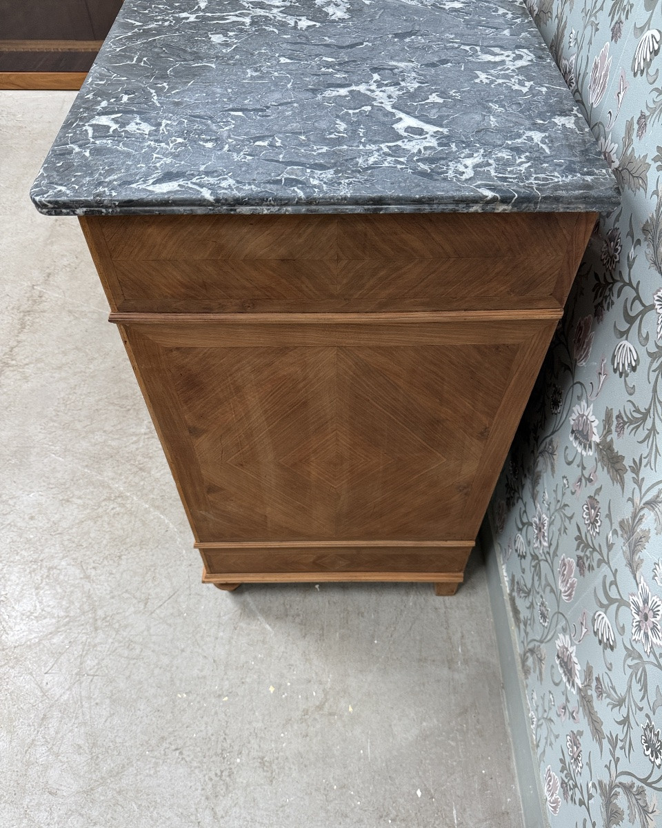 Commode en marqueterie et plateau en marbre-photo-7