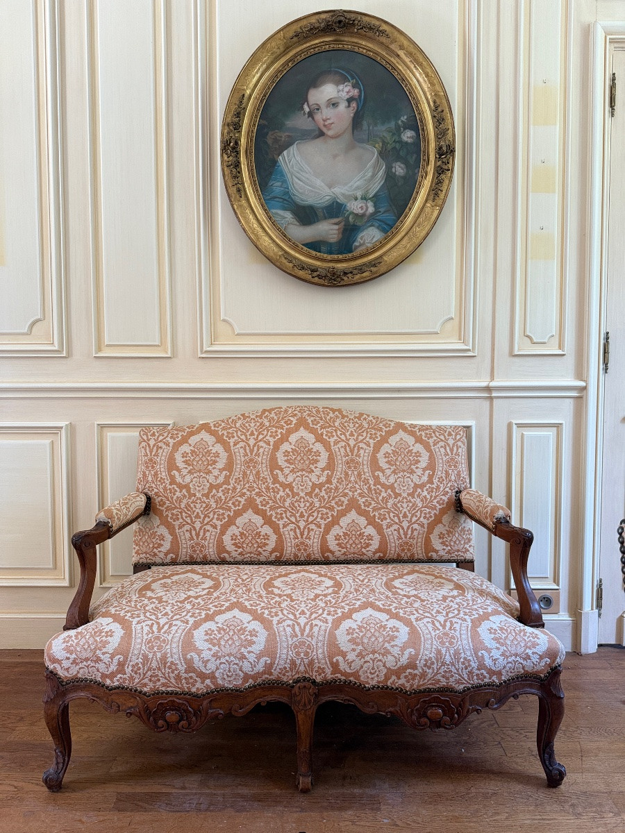 Paire de banquettes / canapés Louis XV-photo-2
