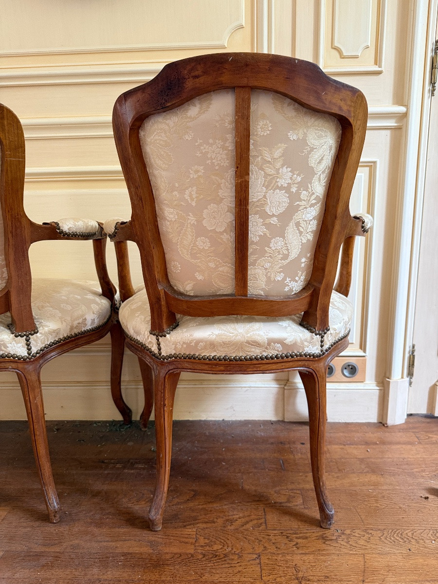 Paire de fauteuils cabriolet Louis XV-photo-3