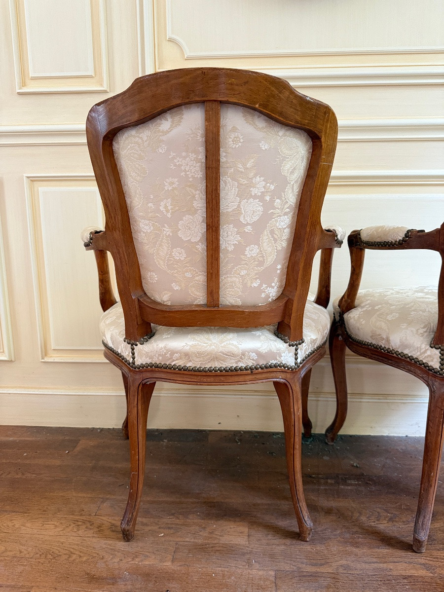 Paire de fauteuils cabriolet Louis XV-photo-4