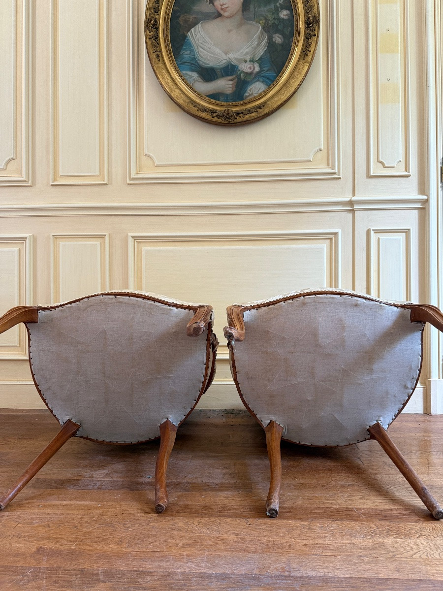 Paire de fauteuils cabriolet Louis XV-photo-5