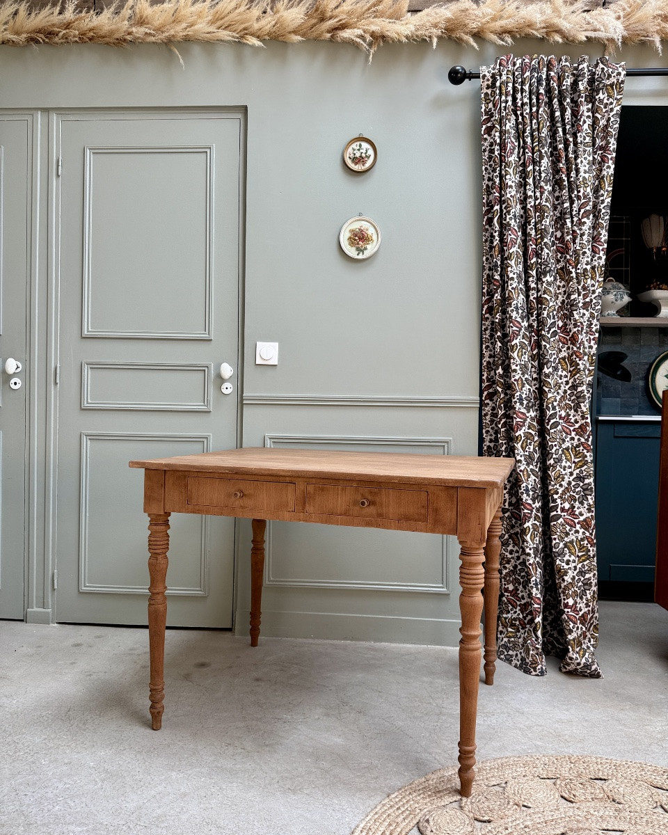 Table / bureau aux pieds tournés-photo-2