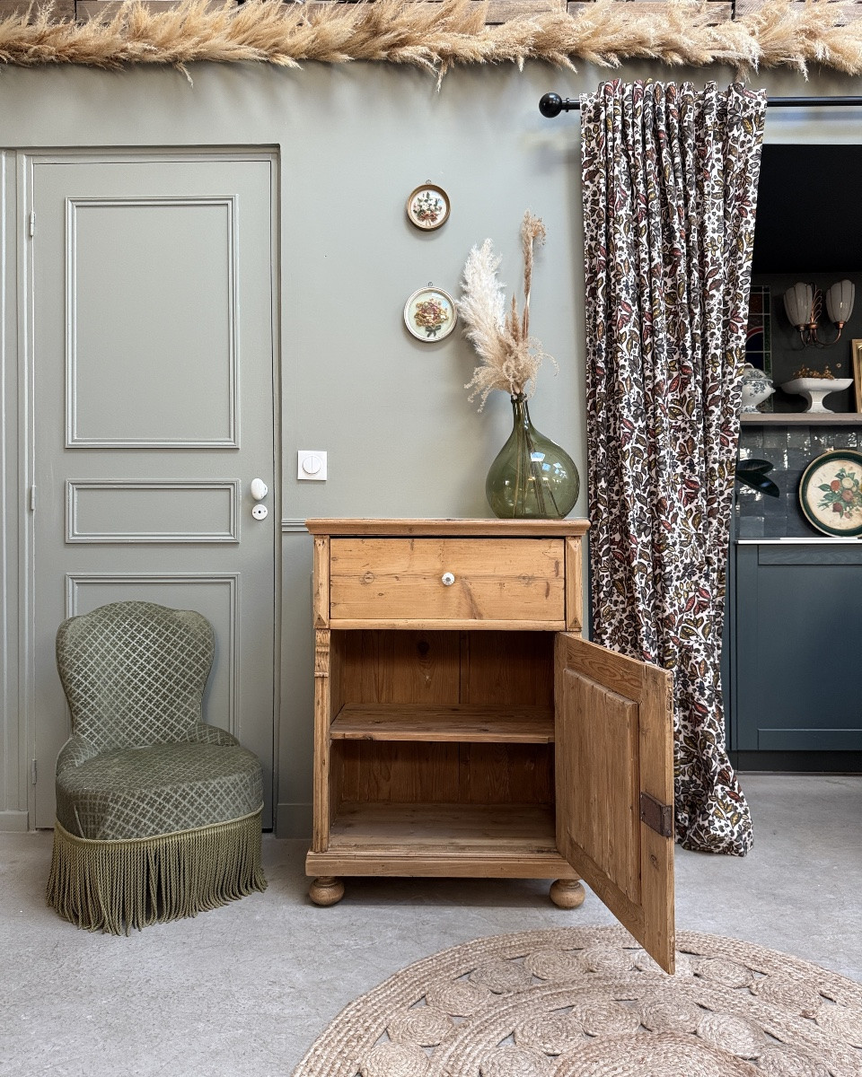 English Jam Cupboard In Solid Pine (renovated)-photo-2