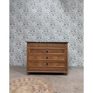 Commode en marqueterie et plateau en marbre