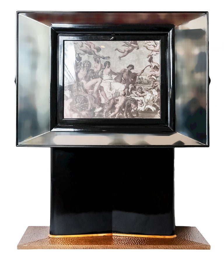 Meuble Bar Miroir Art Déco Italien Par Valzania-photo-3
