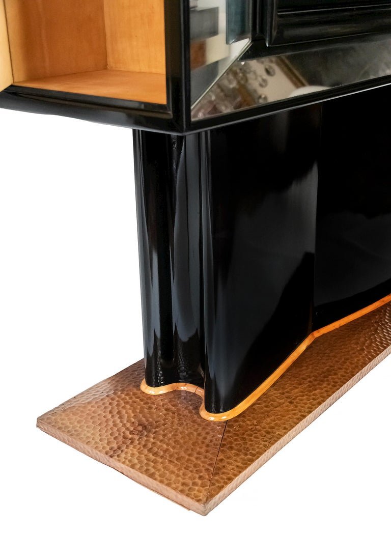 Meuble Bar Miroir Art Déco Italien Par Valzania-photo-4
