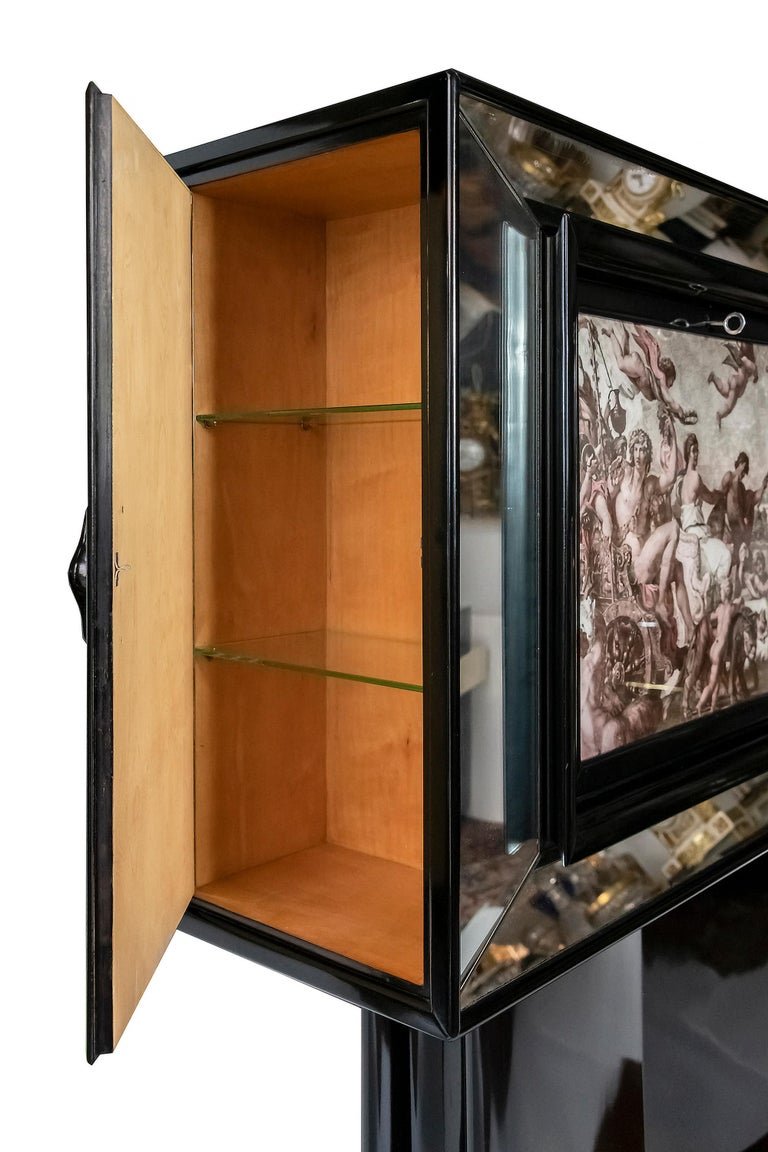 Meuble Bar Miroir Art Déco Italien Par Valzania-photo-3
