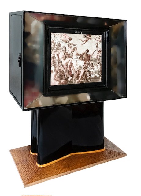 Meuble Bar Miroir Art Déco Italien Par Valzania-photo-4