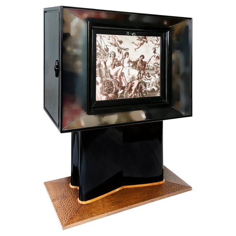Meuble Bar Miroir Art Déco Italien Par Valzania