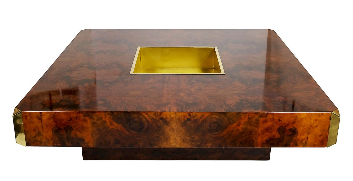 Mid-century Italian Alveo Coffee Table, Willy Rizzo, Circa 1970-photo-2