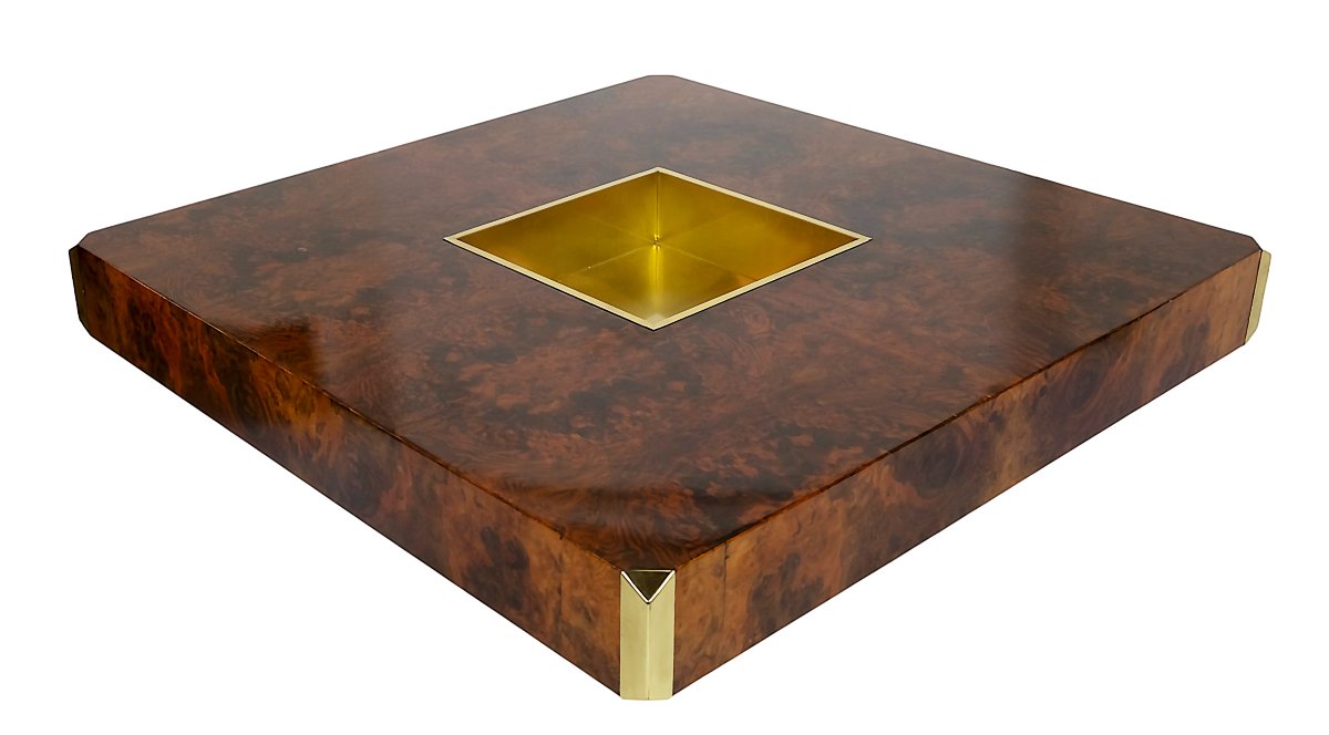 Mid-century Italian Alveo Coffee Table, Willy Rizzo, Circa 1970-photo-4