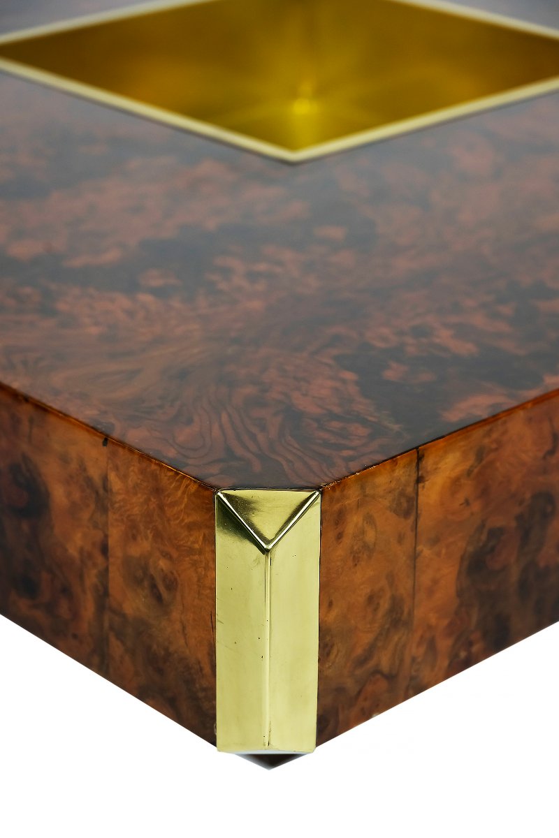 Mid-century Italian Alveo Coffee Table, Willy Rizzo, Circa 1970-photo-1