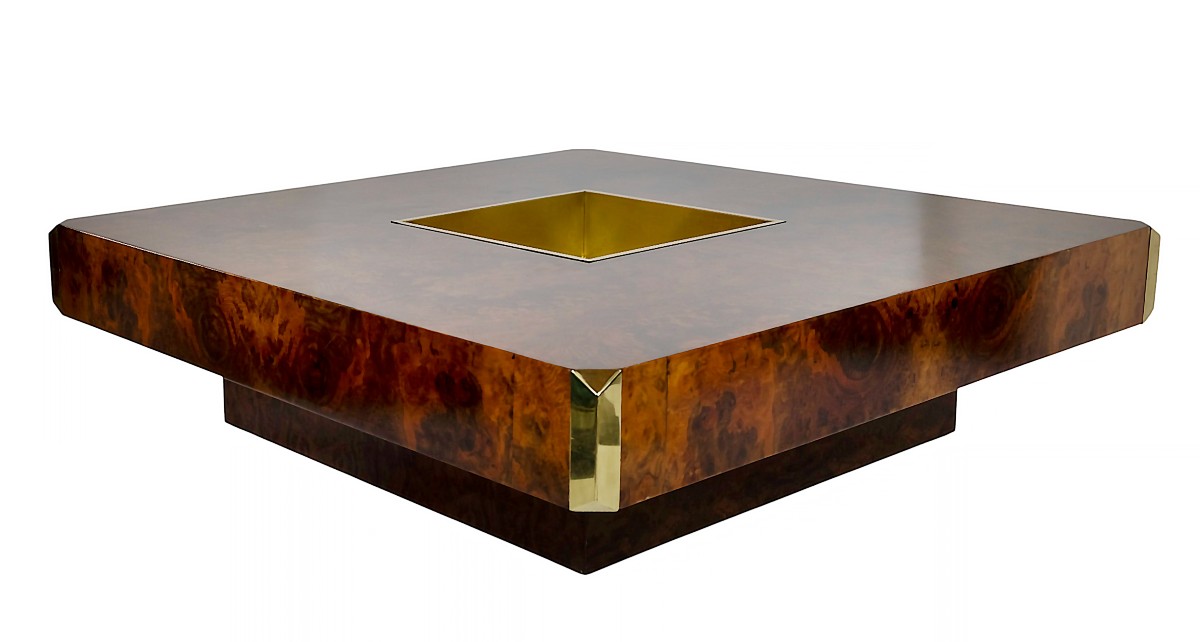 Mid-century Italian Alveo Coffee Table, Willy Rizzo, Circa 1970