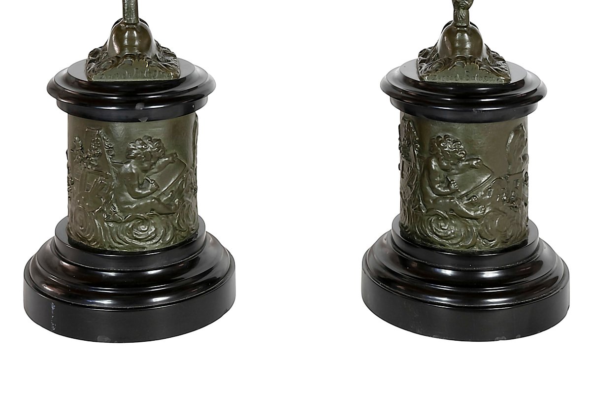 Pair Of Bronze Sculptures Of Mercury And Fortuna After Jean De Boulogne-photo-6