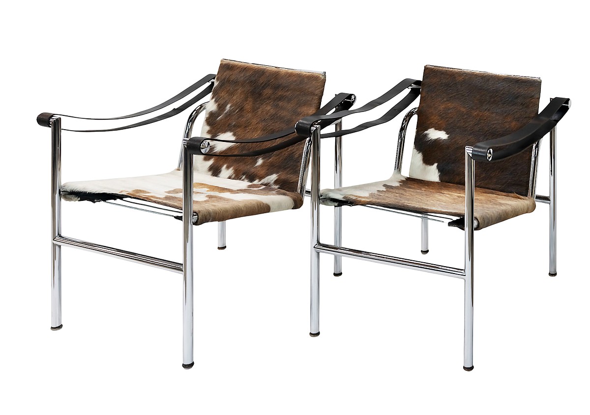 Pair Of Vintage Le Corbusier Lc1 Armchairs By Cassina