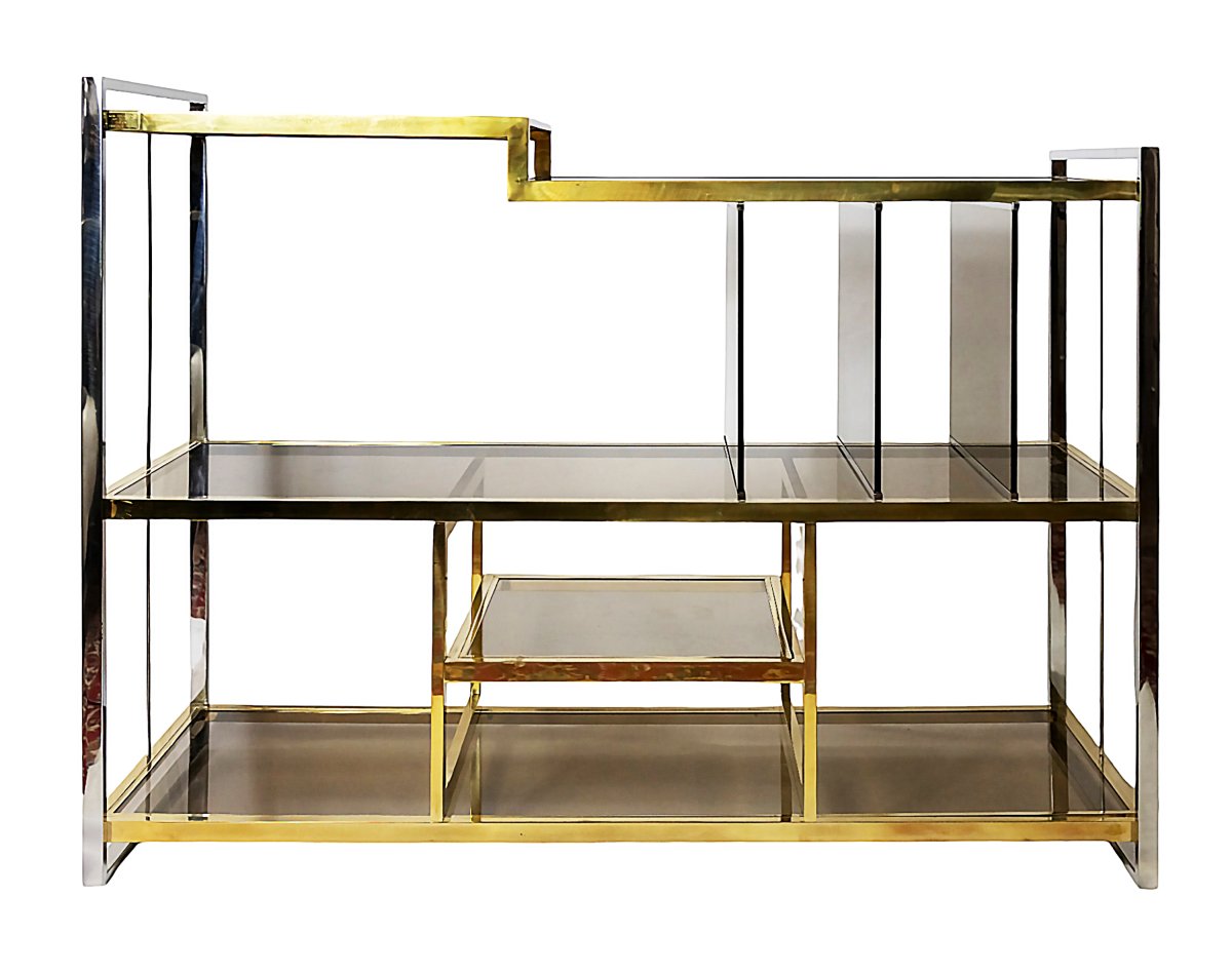 Italian Brass, Chrome And Glass Console/lectern By Serantoni&arcangeli-photo-1
