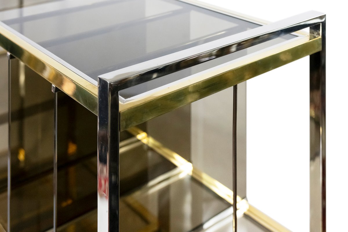 Italian Brass, Chrome And Glass Console/lectern By Serantoni&arcangeli-photo-4