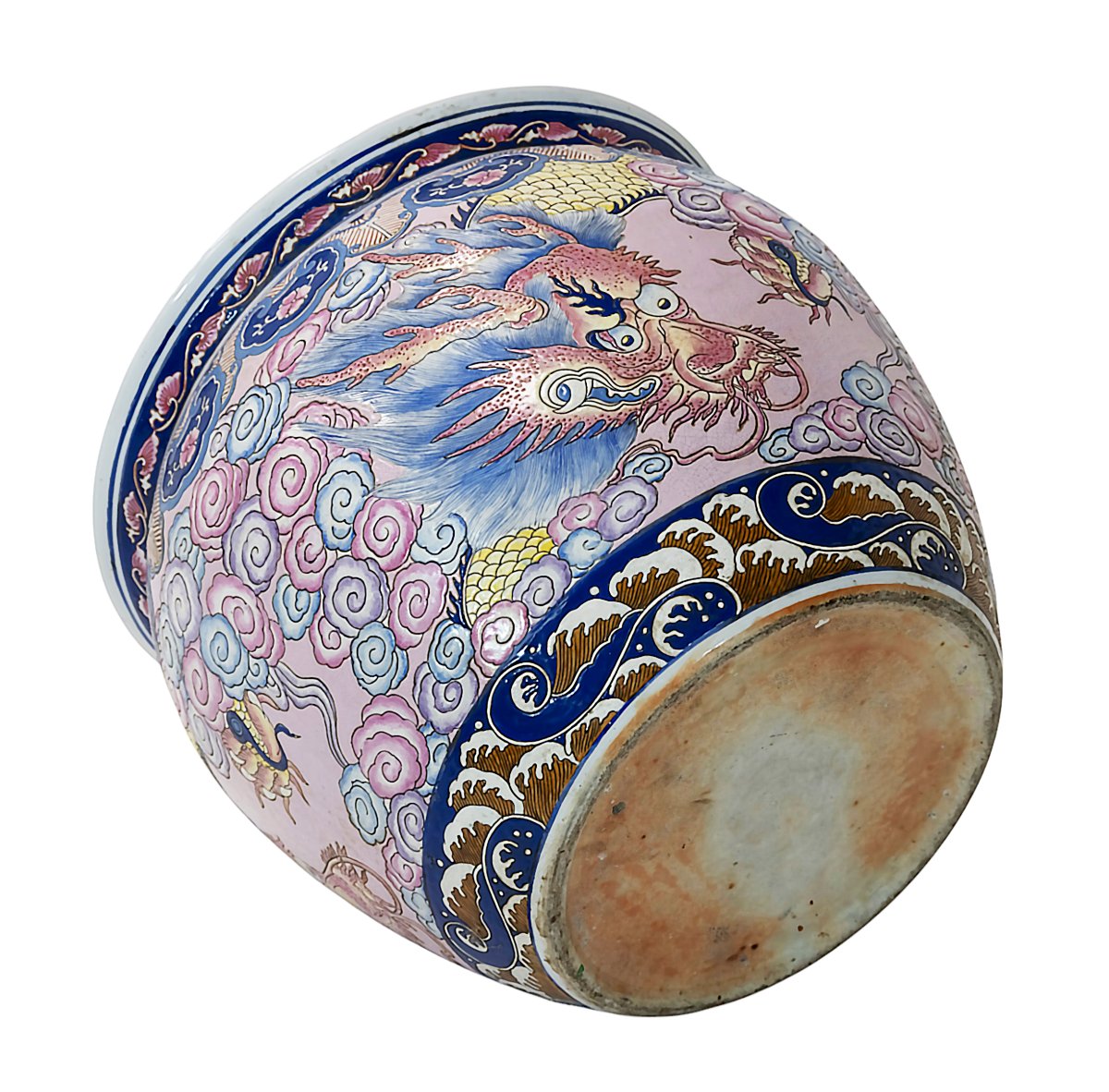 Large Chinese Handmade Ceramic Flower Pot, Fish Pond-photo-5