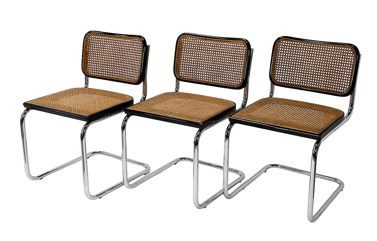3 Piece Set. Mid-century Marcel Breuer Cesca Chairs By Gavina