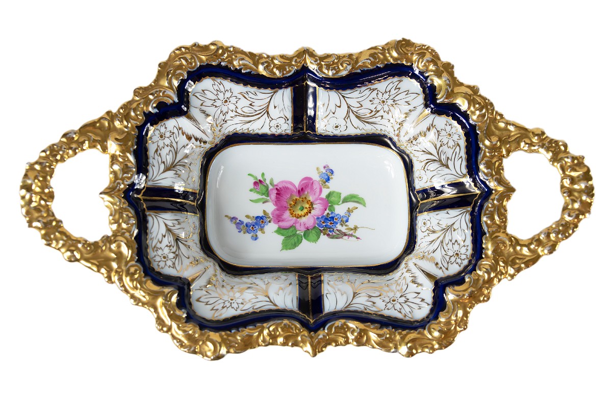 Assiette creuse en porcelaine de Meissen avec poignées