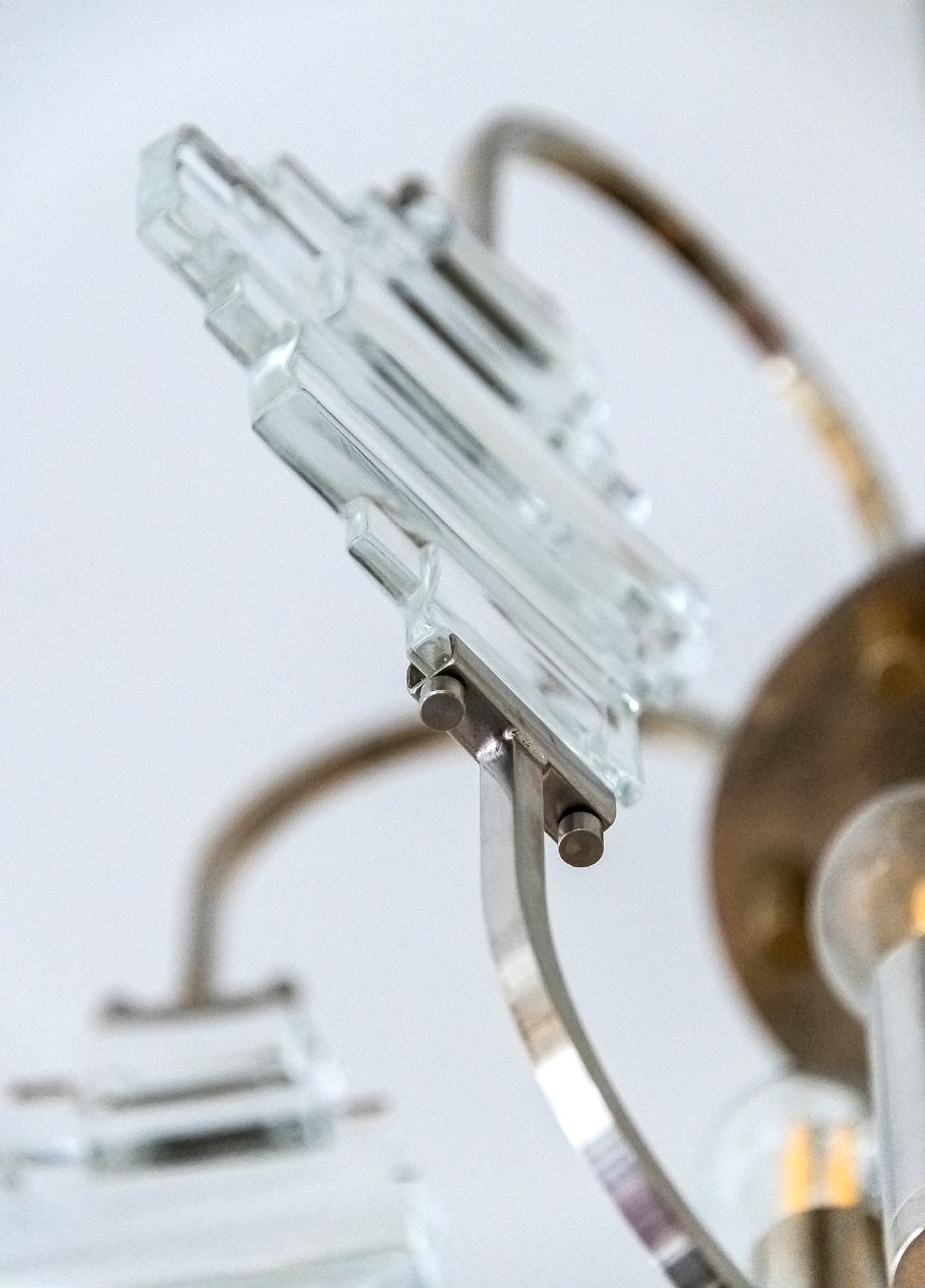 Italian Mid-century Style Chandelier By Sciolari, Circa 1970-photo-3