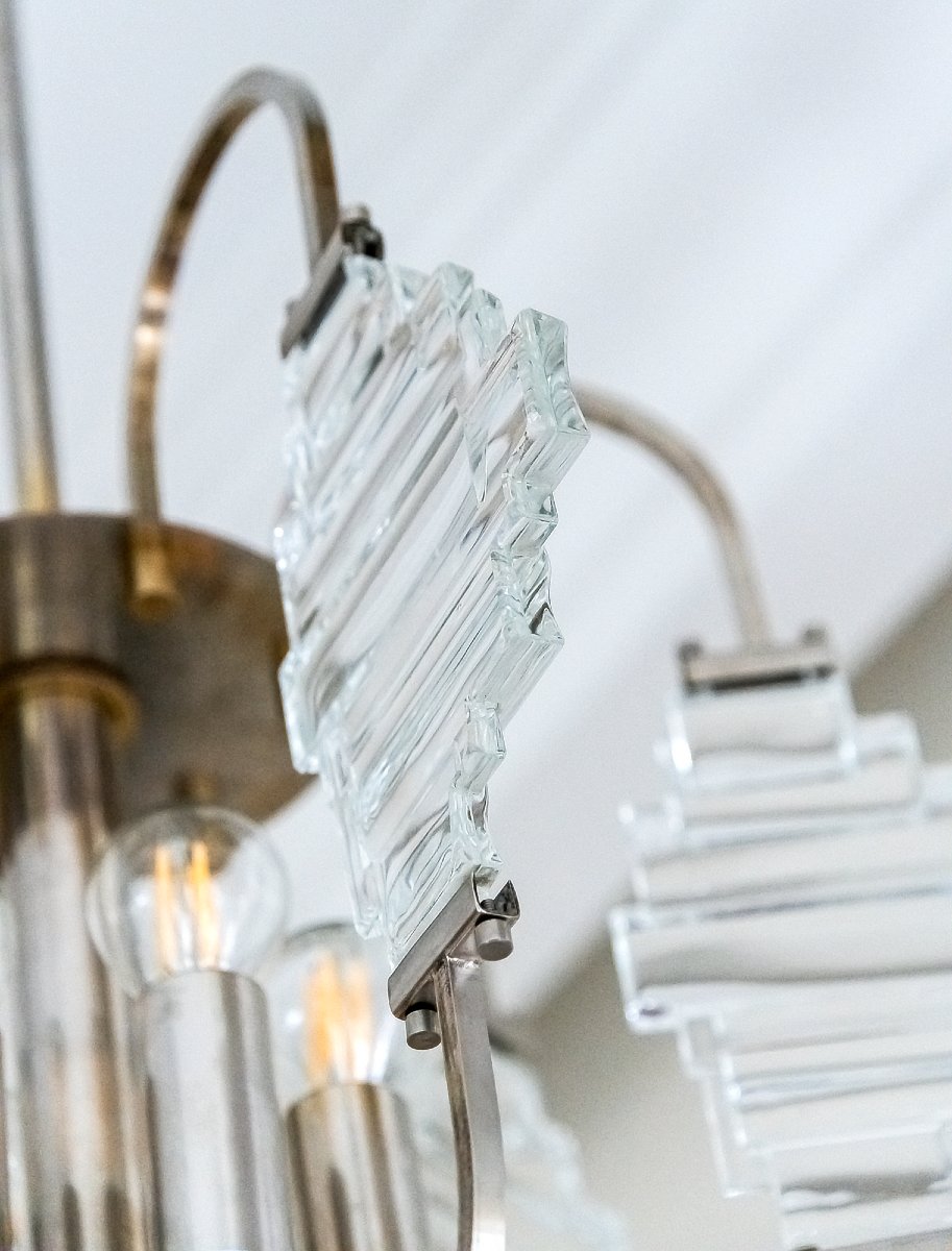 Italian Mid-century Style Chandelier By Sciolari, Circa 1970-photo-4