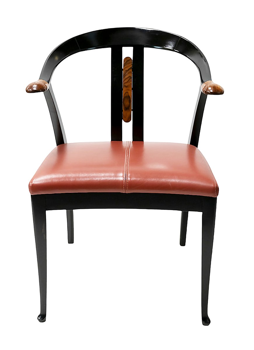 Set Of 4 Pcs. Italian Mid-century Giorgetti Dining Chairs From 1980's-photo-1