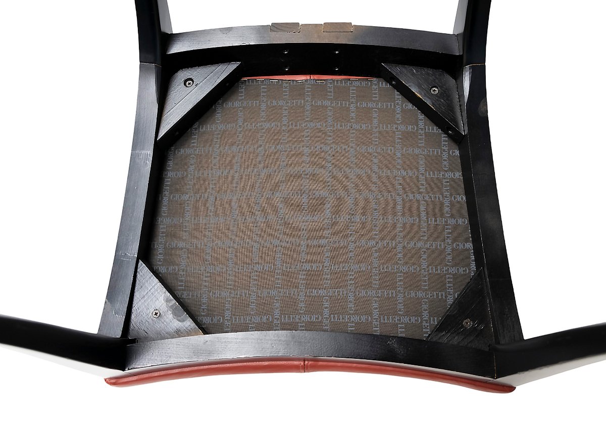 Set Of 4 Pcs. Italian Mid-century Giorgetti Dining Chairs From 1980's-photo-6