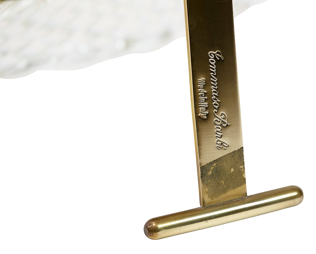 Vintage Italian Photo Frame In Murano Blown Glass And Brass, Signed Tommaso Barbi-photo-5