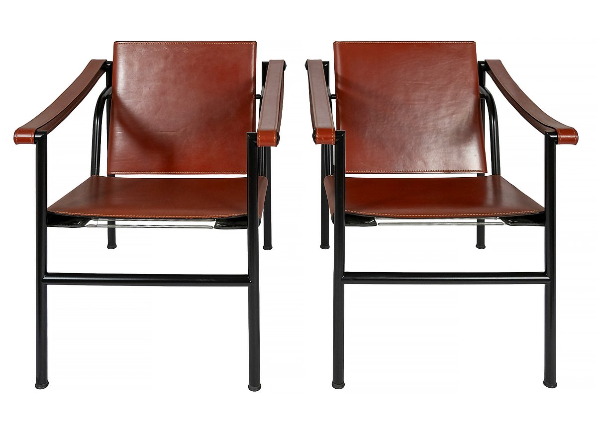 Pair Of Vintage Le Corbusier Lc1 Armchairs By Cassina-photo-2