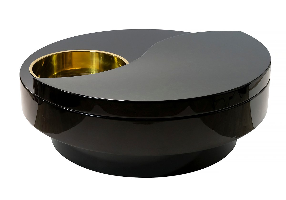 Table basse  Yin Yang italienne du milieu du XXe siècle, Willy Rizzo, vers 1970-photo-4