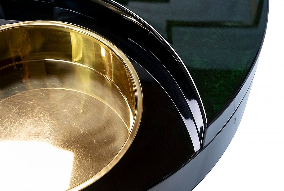 Table basse  Yin Yang italienne du milieu du XXe siècle, Willy Rizzo, vers 1970-photo-3