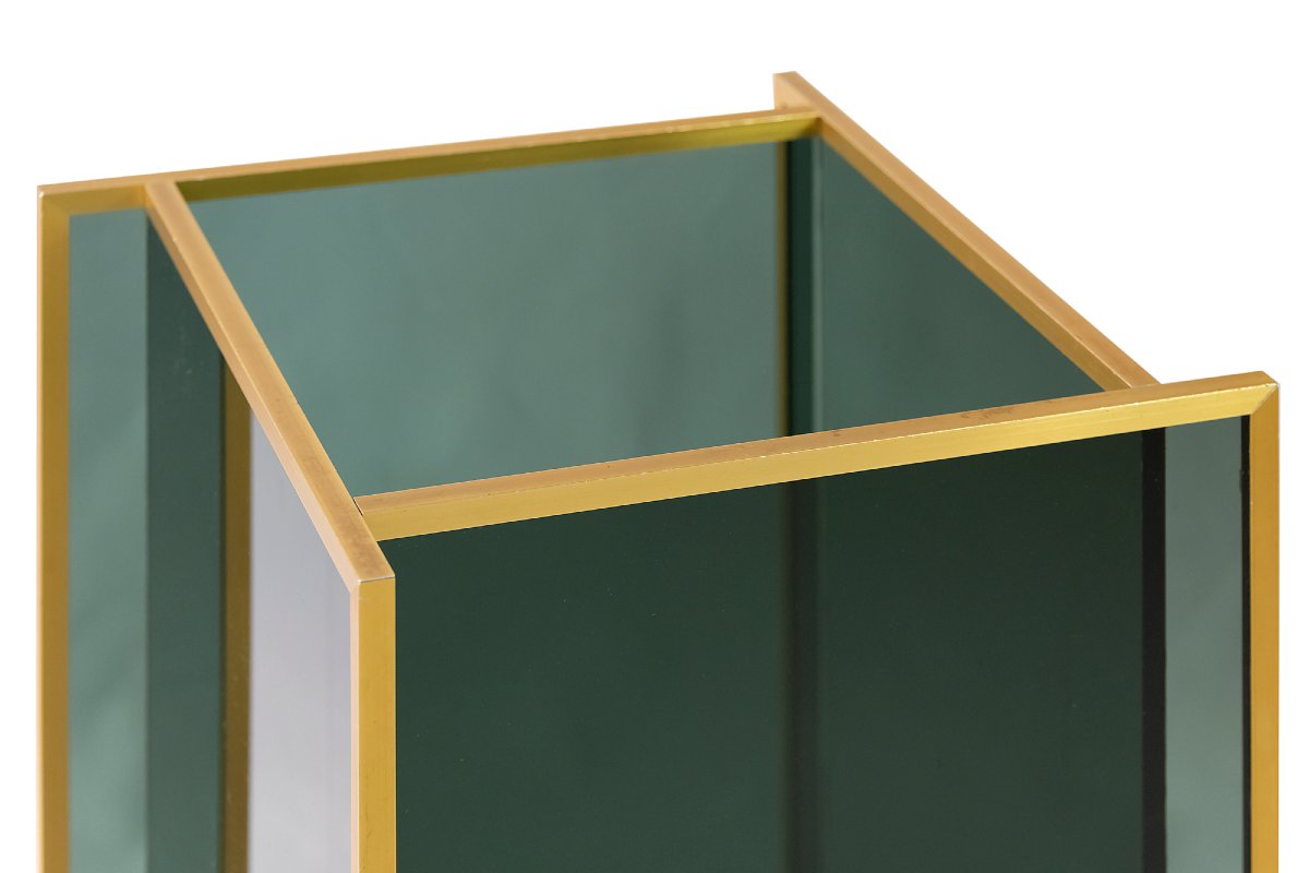 Italian Umbrella Stand In Glass And Brass, Mid-20th Century Style-photo-4