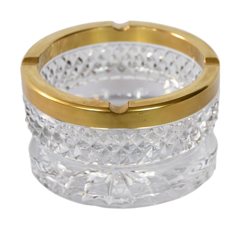 Large French Cut Crystal Ashtray-photo-2