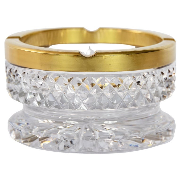 Large French Cut Crystal Ashtray