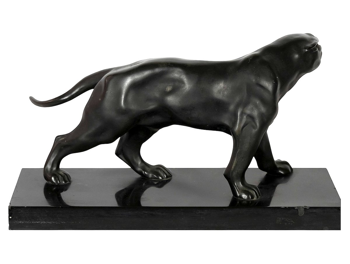 Sculpture panthère Art déco française patinée par Jacques Limousin-photo-3