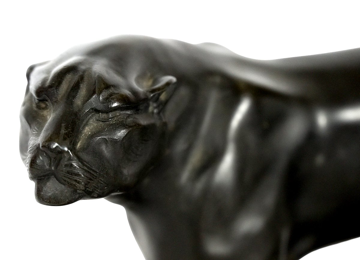 Sculpture panthère Art déco française patinée par Jacques Limousin-photo-5