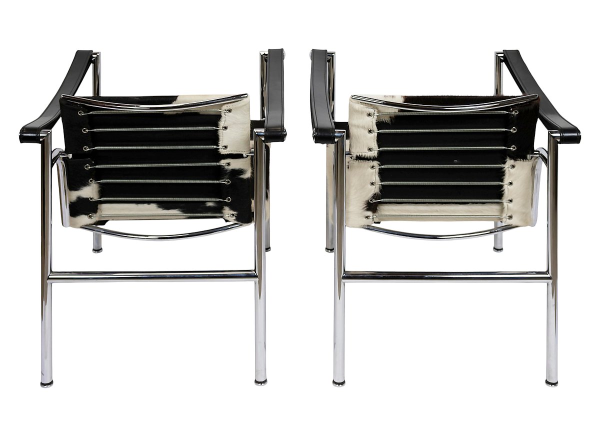 Paire de fauteuils vintage Le Corbusier LC1 par Cassina-photo-1
