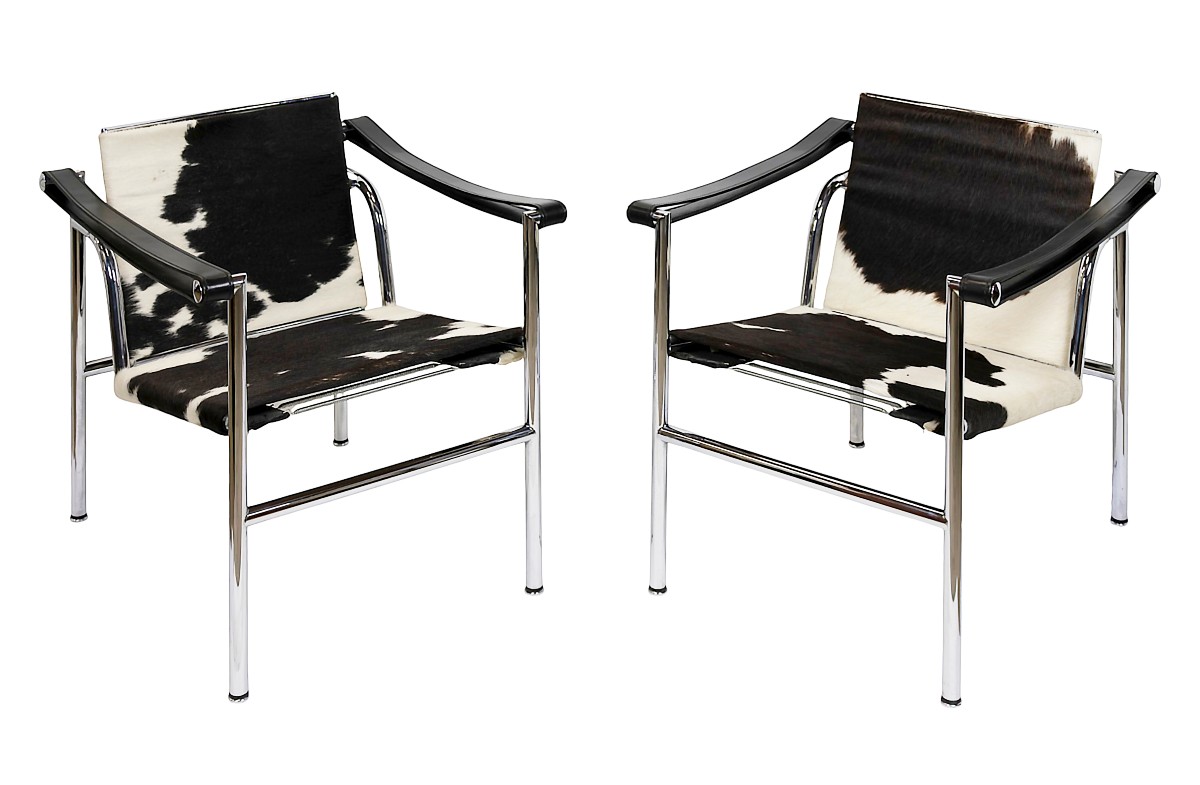 Paire de fauteuils vintage Le Corbusier LC1 par Cassina