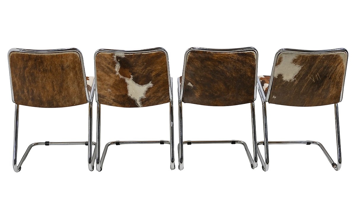 Ensemble de 4 chaises de salle à manger italiennes Claudio Salocchi, style milieu du XXe siècle-photo-4